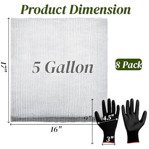 Noamus 8 Pack Plant Root Guard Basket, 5 Gallon Gopher Mole Vole Mesh, Reusable Stainless Steel Plant Speed Wire, Heavy Duty Protector Animal Cages for Garden Trees Bulbs Flowers Vegetables Protection - size: 5 Gallon