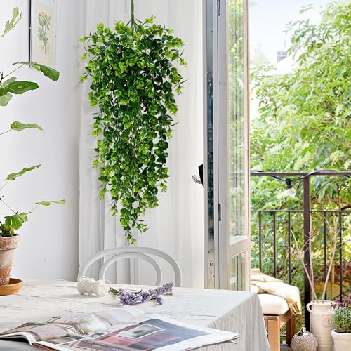 Waipfaru 8Pcs Fake Hanging Plants 2.7FT Fake Plants Fake Vines Greenery - color: Photos Ivy Vines, size: 8Pcs Plants