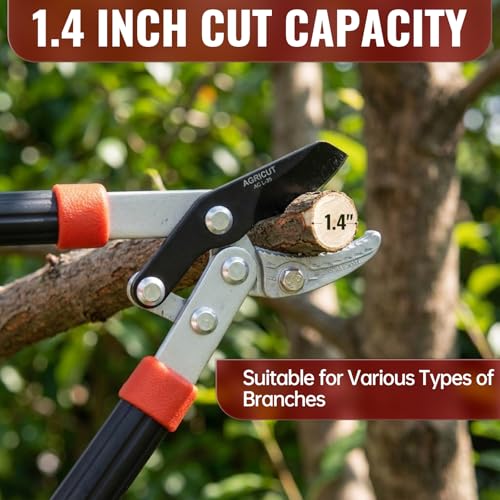 AGRICUT 21" Garden Loppers Anvil - Loppers for Tree Trimming Heavy duty 1.5" Cut Capacity Branch Cutter with Sharp High Carbon Steel Blade for Cutting Branches - style: 21" Lopper