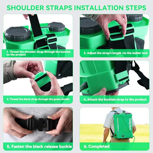 Battery Powered Backpack Sprayer with Mixer 4.2 Gallon, 5 Nozzles & Goggles