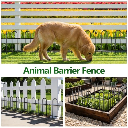 7ft(L) x 12.8in(H) 5 Panels Metal Decorative Garden Fence - size: 5 Panels-7ft(L) x 12.8in(H)