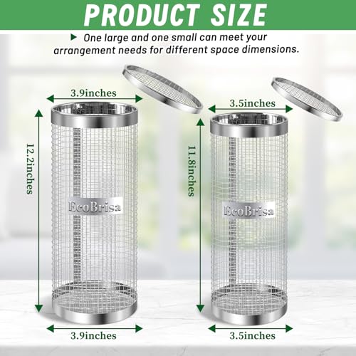 Underground Worm Composting Bin, Metal Compost Bin for Recycling Kitchen Food Waste, Outdoor Worm Compost Bin with Holes and Lid Use in Outdoor Garden Vegetable Patch Backyard (Silvery 2pcs) - color: Silvery 2pcs
