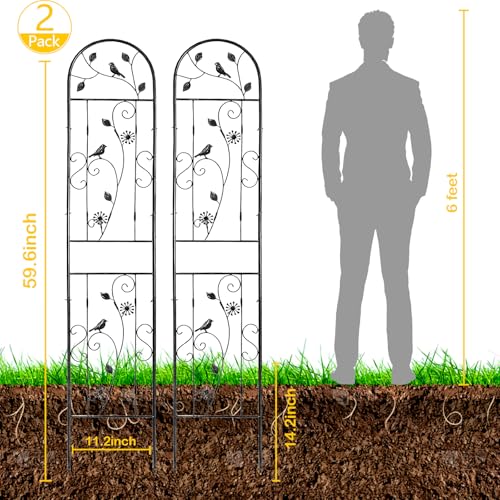 aboxoo 2-Pack Bird Metal Garden Trellis for Climbing Plants - color: Bird, size: 2pcs