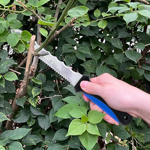 Insulating knife - sod knife, 7.87inch stainless steel blade, suitable for cutting insulating rock wool, Thermal insulation wool - color: short blue