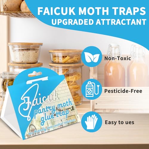 Faicuk Pantry Moth Traps with Pheromone Attractant, 8 Pack