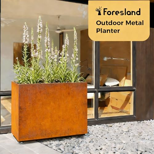 Corten Steel Style Planter Box, 36W x 11D x 30H, Not Pre-Rusted - color: Rust, size: 36Wx11Dx30H