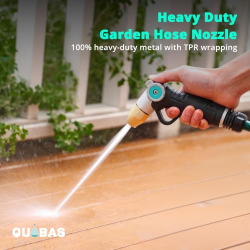 QUOBAS Garden Hose Nozzle Sprayer, Heavy Duty Metal Water Garden Nozzle - size: 7 Inch