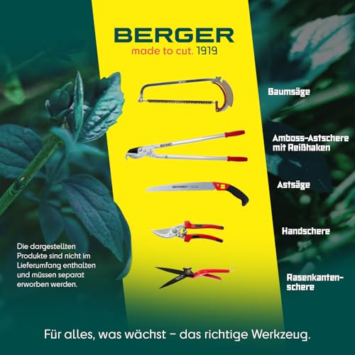 Berger hedge shear comfort 4595 with serrated blades and damper, length 57 cm - size: Heckenschere mit Wellenschliff 580mm