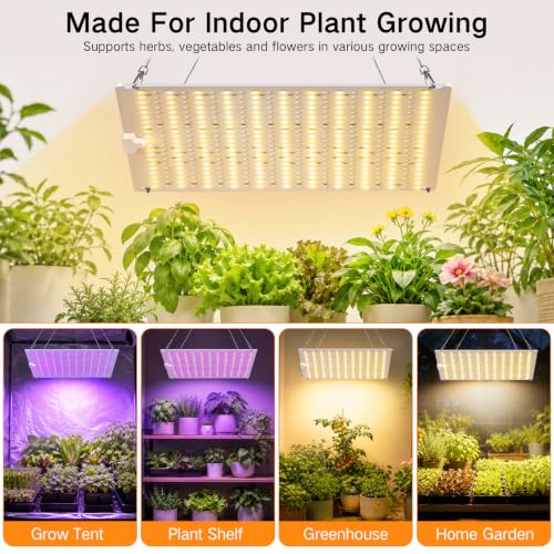 OUTON 100W LED Grow Light, Full Spectrum Dimmable Plant Light