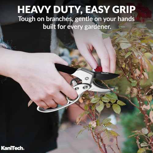 Pruning Shears for Gardening with Gloves - Heavy Duty Garden Shears, Aluminum Hand Pruners with TPR Grip Handle, 8 inch 3.55mm Thick Blade - for Branches, Flowers & Plants (Black Set of 2) - style: Black Set of 2