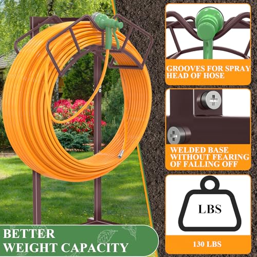 Qatsrin Super Stable Garden Hose Holder, Water Hose Reel holds 160ft Bronze - color: Bronze