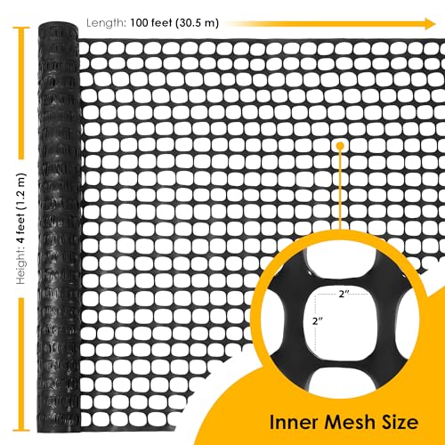 Fencing, Temporary Fence, Snow Fence, Chicken, Black, 4x100 FT, 10.55 LB - color: Black