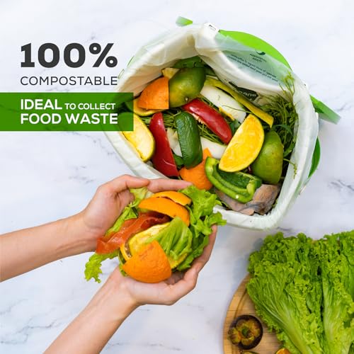 ANECO 100% Compostable Waste Bags 2.6 Gallon (Flat Top Bags, 50 Count) - color: 2.6 GAL (Flat Top Bags, 50 Count)