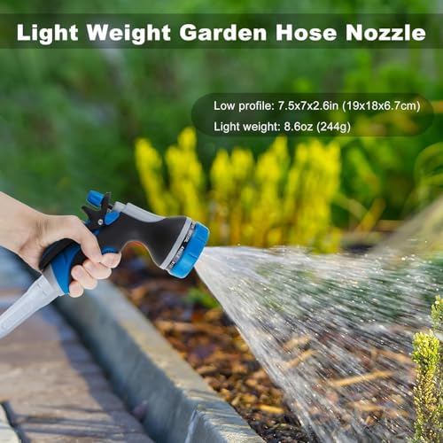 Garden Hose Nozzle with Adjustable 10 Watering Patterns Hose Spray Nozzle - color: Blue