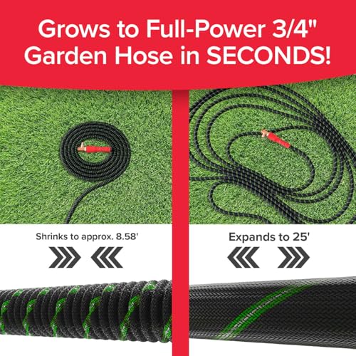 Pocket Hose Ballistic Double UV 25 FT Expandable Garden Hose, Pocket Pivot - size: 25 FT