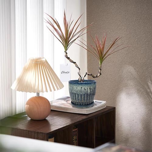 Ceramic Pots for Plants, 6in Ceramic Planters for Indoor Plants, Flower Pots with Drainage and Saucer, Reactive Glaze Blue - size: 6in (Garden)