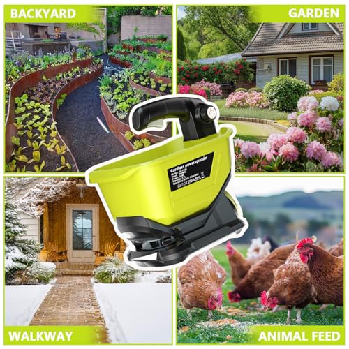 Electric Grass Seed Spreader for Ryobi ONE+ 18V Battery, Handheld Fertilizer Spreader for Lawn, Portable Granule Spreader for Seed, Feed, Weed, and Salt (Tool Only)