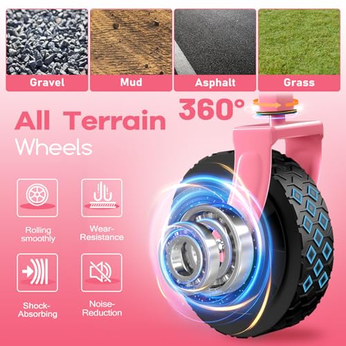Originsure 110L Portable Collapsible Wagon Cart, 360lbs Heavy Duty, Pink - color: Pink