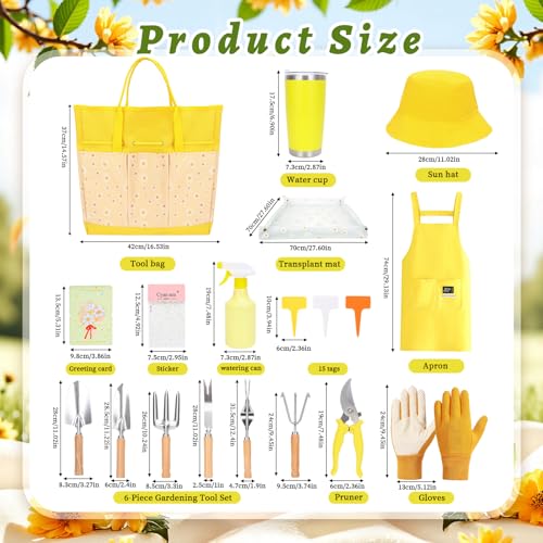 Women Gardening Gifts,19 PCS Daisy Garden Tool Set Kit,Gardening Tools Set