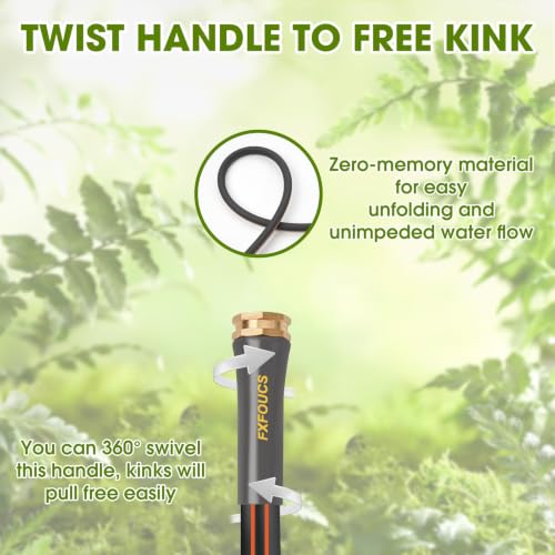 Garden Hose 3ft x 5/8", Heavy Duty Water Hose, Kink Resistant - color: Black, size: 3FT