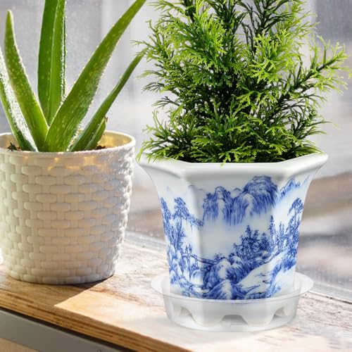 DECHOUS Plant Saucers, 60 Pack 6 Inch Clear PET Trays