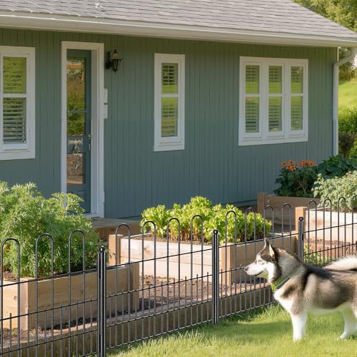 DurayLoly Garden Animal Barrier with Gate, 10 Panels 24" H Outdoor Fence - size: 10 Panels 24.01in (H) X 20ft (L)-With Gate