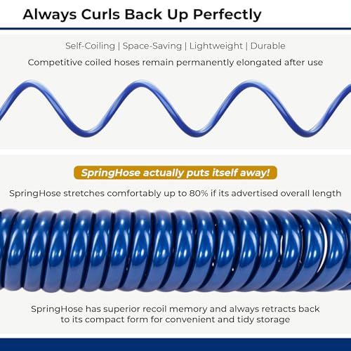 SpringHose RV Quick Connect Water Hose with Nozzle, 3/8-in x 50-ft - size: 50-Foot with Nozzle