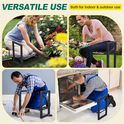 Garden Kneeler and Seat Heavy Duty - 12.7" Wide Garden Kneeling Bench Stool with Handles, Folding Knee Seat Chair Gardening Gifts for Seniors Women Men Gardeners Pain-Free Weeding Planting - size: 12.7"