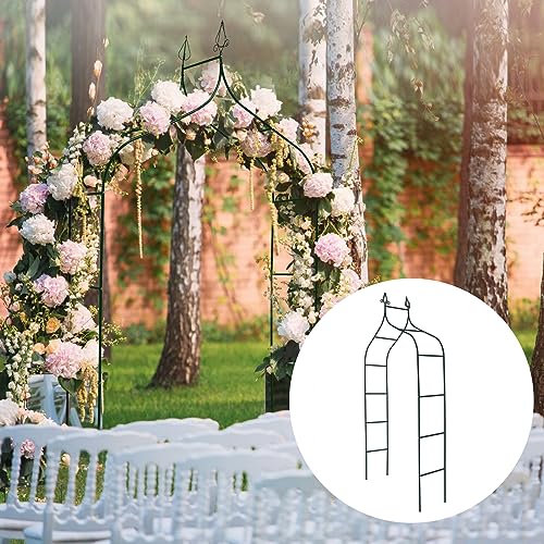 Dark Green Iron Garden Arbor,8.4Ft H x4.6Ft W,Arch Trellis for Climbing Plants & Wedding Decor - color: Dark Green - Garden Arch 003