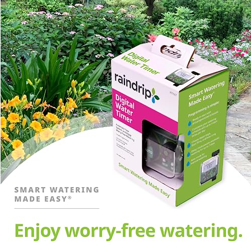 Raindrip Digital Hose-End Automatic Water Timer, Connects to Garden Faucets and Hose Bibbs, with Back-Lit LCD Screen for Drip Irrigation, Garden, Self-Watering, Grey - style: Digital