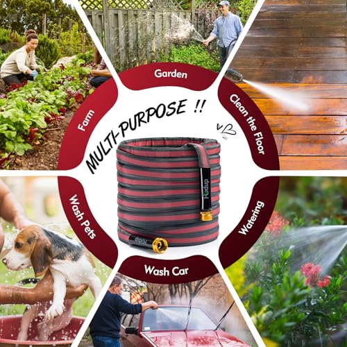 Flexible Lightweight Garden Hose 15 FT - color: Gray/Red, size: 15 FT
