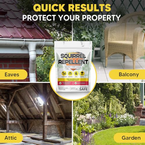 AUDQQM Squirrel Repellent 12 Pouches, Outdoor Chipmunk Repellent - size: 1.4 Ounce (Pack of 12)