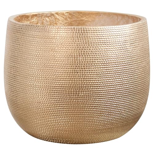 Olly & Rose Barcelona Ceramic Plant Pot - Flower Pots - Plant Pots Indoor & Outdoor Planters (Gold, 40cm) - color: Gold