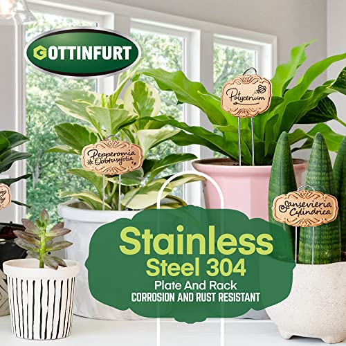 Updated Metal Plant Labels for Garden, 25 Pack Stainless Steel DIY Plant Markers Waterproof for Flowers Pots, Vegetables, Seedlings, Seed (Gold Rose) - color: Gold