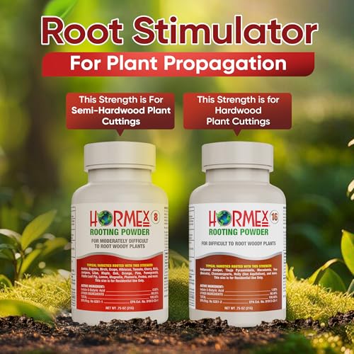 Hormex Rooting Hormone Powder #8, #16 - Fast Roots for Woody Plant Cuttings - color: H) #8,16: Semi-Hardwood to Difficult Hardwood