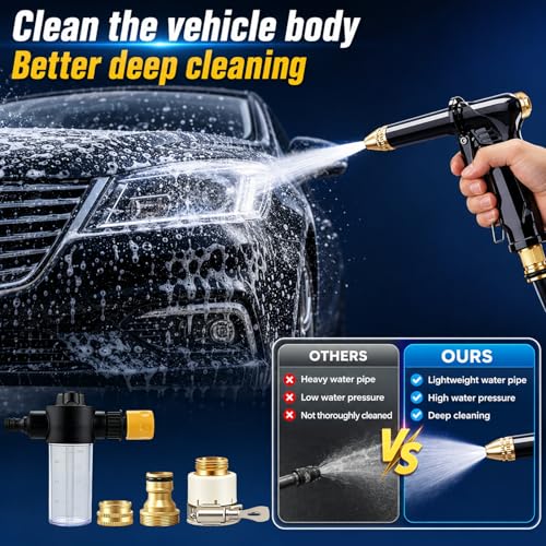 2026 New Pressure Washer Wand for Garden Hose with 3 Adjustable Jet Nozzles, 360° Rotating Design for Car Washing, Patio, Outdoor Cleaning (1 Set)