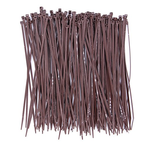Dark Brown Zip Ties 10 Inch Cable Ties 100 Pack Outdoor Use - size: 10"-brown-100 pcs