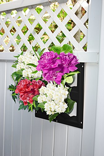 Bloomers Wall Flowers Vertical Gardening System – Create Gardens on Walls – Holds up to 4 Potted Plants – Black - color: Black, size: Wall Planter