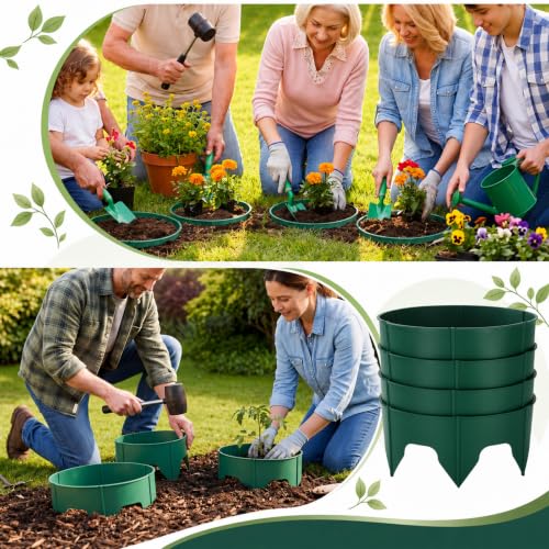 Ripeng 30 Pcs Plant Grow Rings 12 Inch, 6 Adjustable with Stakes Mallet - size: 12 Inch