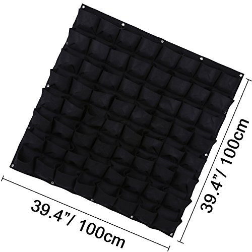 Ogrmar 64 Pockets Wall Planter Breathable Vertical Garden Planter Grow Bag - size: 64 Pockets
