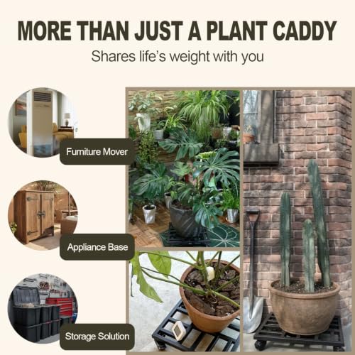 22" Metal Plant Caddy with Wheels