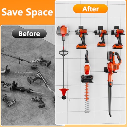 Wall-Mounted Weed Wacker Hanger, Garage Tool Organizer, 1 Pack black - color: Black 1 Pack