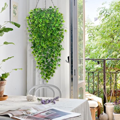 Waipfaru Artificial Hanging Ivy for Outdoors, 4pcs Faux Vines Greenery - color: Ivy, size: 4Pcs Plants