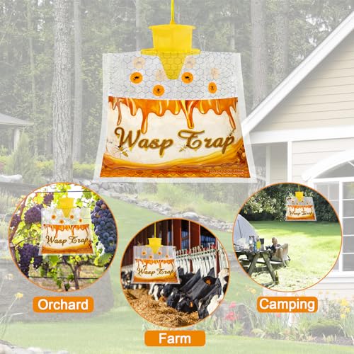 Disposable Wasp Traps Outdoor Hanging 6 Pack - size: 6 Pack