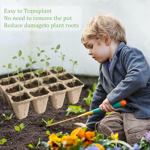 10 Packs Peat Pots, 120Pcs Seed Starter Tray Kit with 120Pcs Plant Labels, Biodegradable Seed Starter Pots, Germination Kit for Garden Plant Nursery - size: Small