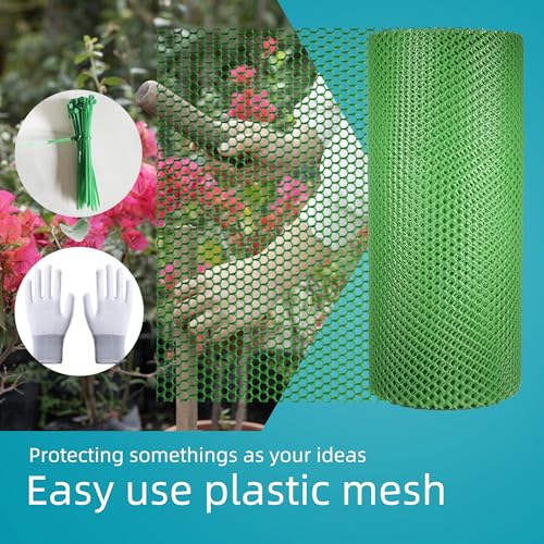 Pet & Garden Safeguard - 15.7IN x 49.2FT Roll - Green Plastic Netting, Multi-Use Decorative Fence for Poultry, Dogs, Rabbits,Chicken and Snake Barrier - color: Green-49.2FT×15.7IN