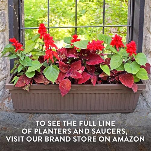 The HC Companies Venetian Window Planter Box, 24 Inch, Chocolate, 2-Pack - color: Chocolate, size: 24", style: Pack of 2