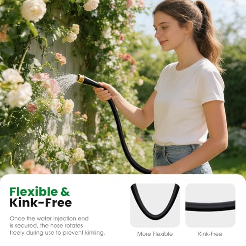 100FT Garden Hose, Non-Expanding Ultra Lightweight Water Hose