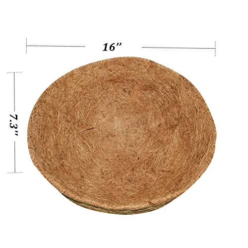 16" Round Coco Liner for Hanging Planter, 4Pcs, 100% Natural Coconut Coir Liner, Promotes Air Circulation & Water Retention, Ideal for Flower Plants & Garden Decorations - color: 4pcs, size: 16inch