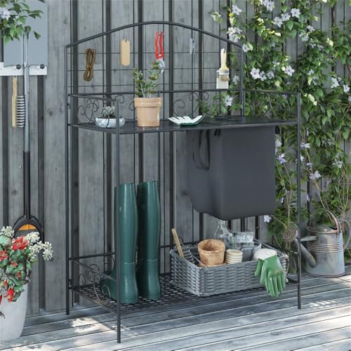 Folding Potting Bench Table Garden Workstation w/Shelf & Bag